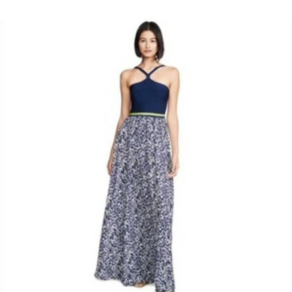 Tanya Taylor Fifi Sleveless Maxi Dress CONFETTI NAVY Wedding Guest
